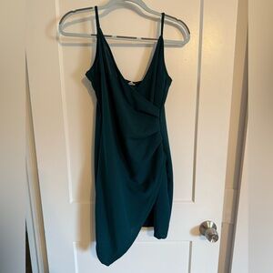 Green Draped Women's Dress